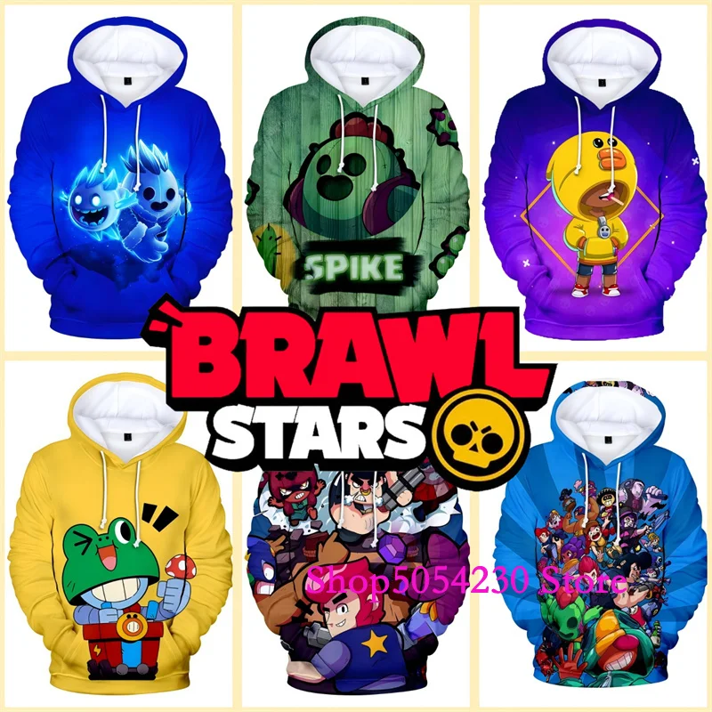 Kids Brawl-Stars Hoodies Sweatshirt Anime Figures WEREWOLF LEON 3D Children Crow Leon Child Tops for Boys Girls