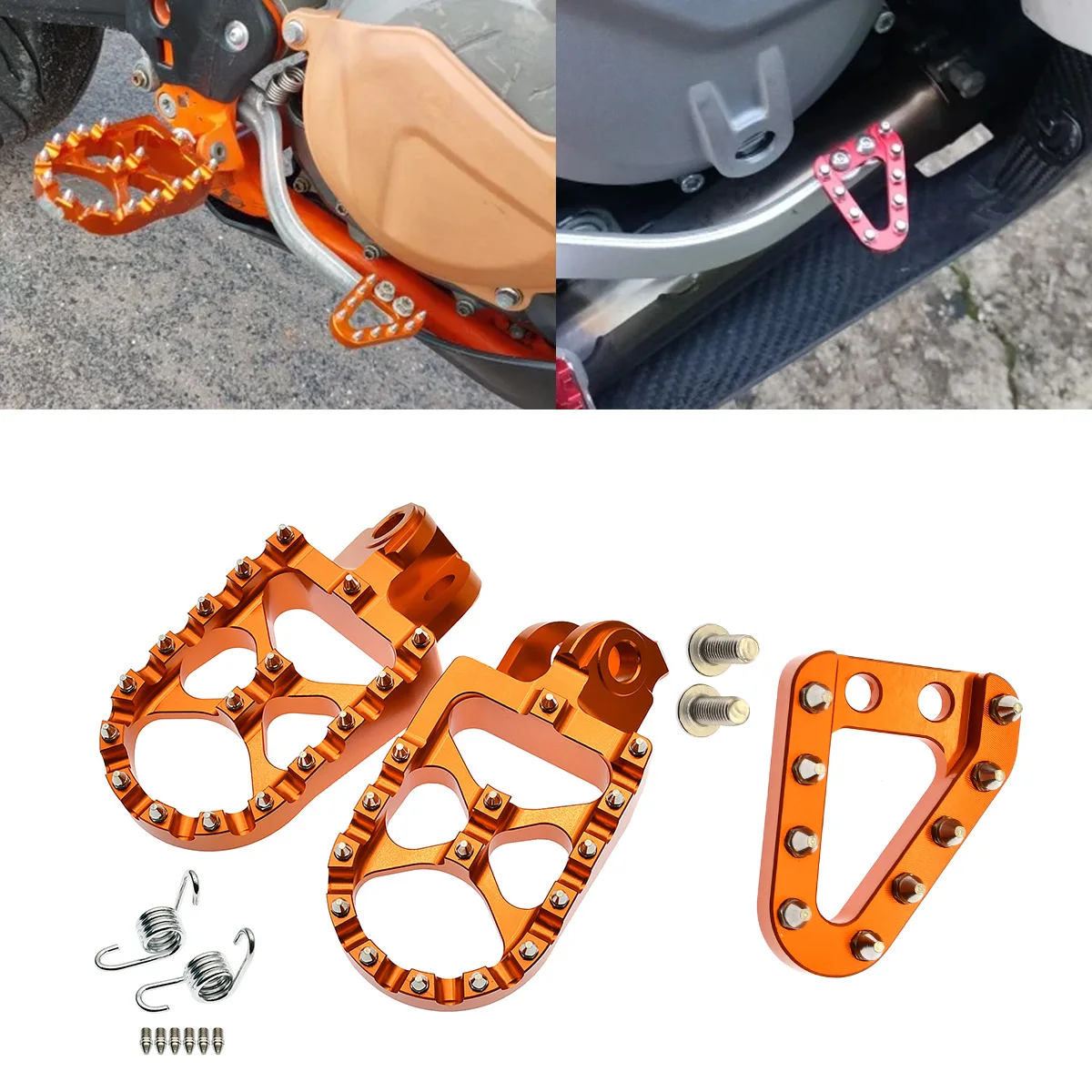 For KTM XC XCF EXC EXCF XCW For Husqvarna TC TE FE 2008-2016 Motorcycles CNC Footrest Foot Pegs Rear Brake Pedal Step Plate Tip