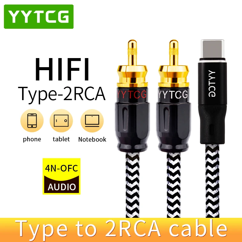 USB C RCA Audio Cable Type-C to 2 RCA Cable 2rca Jack Type C RCA Cable for Huawei Sumsung Xiaomi Speaker Home Theater TV  2m3m5m