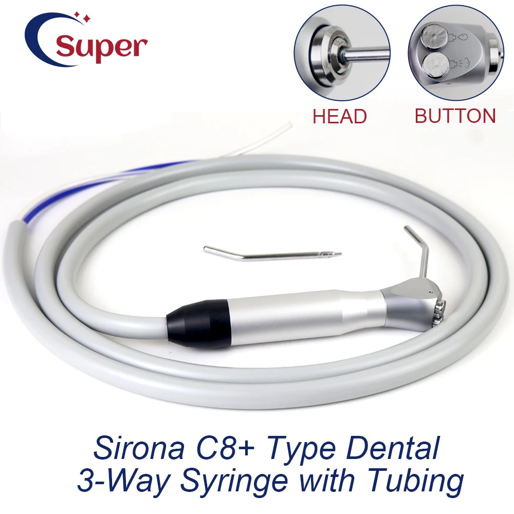 Dental Three Way Syringe Air Water Spray Triple Handpiece Oral Syringe Handpiece Tubing Adaptation Sirona C8+ Dentistry Tools