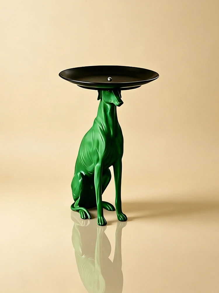 oo-Colorful Dog Sculptures Decoration Home Animal Figurine Living  Floor Ornaments Storage Tray Statue Nordic Home Decor Gift