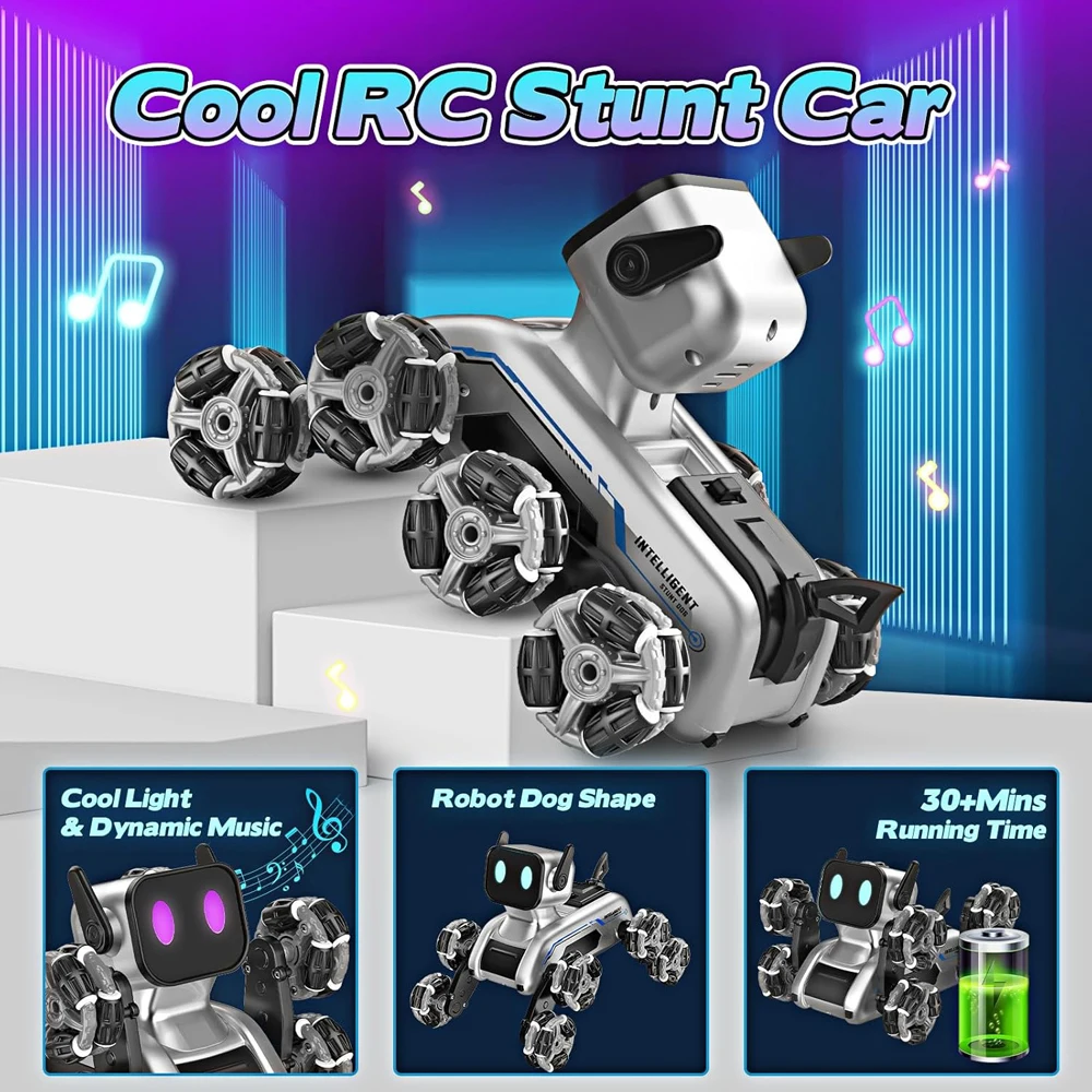 Intelligent Remote Control Stunt Dog Gesture Sensing Climbing Deformation Electric Mechanical Robotic Toy for Kids