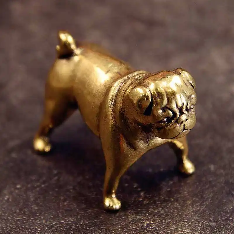 Vintage Brass Dog Figurine - Small Collectible Desk Decor Figurine for Living Room, Office deal for Gift Statues for Home Decor