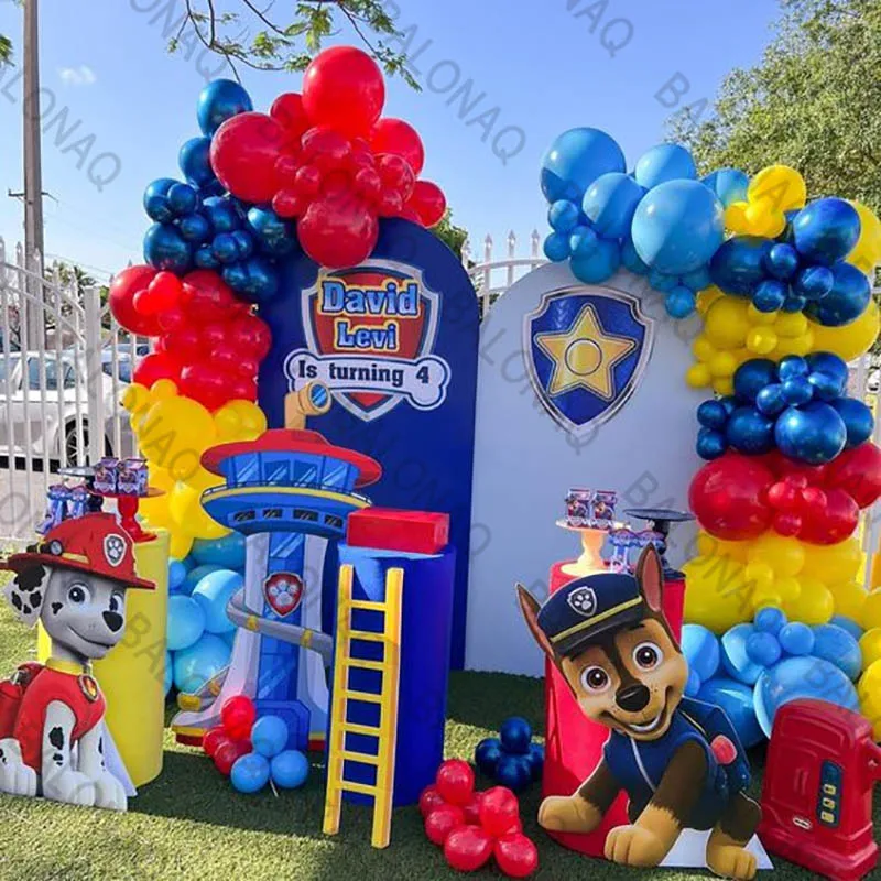 1set Pets Dog Paw patrol Latex Balloon Animal Theme Birthday Party Decor Garland Arch Kit Air Globos Kids Inflatable Toy Supplie