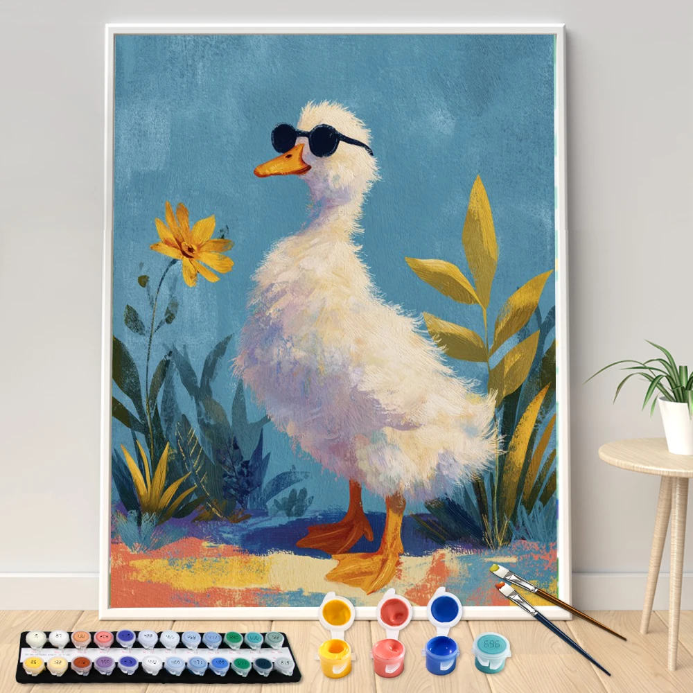 Digital Acrylic Painting Kit DIY Cool Goose Art Canvas Hand Painted Home Decor Personalized Surprise Gift