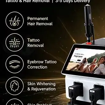 New 4 Wavelength Diode Laser Hair Removal Machine 755+808+940+1064nm Soprano Titanium Ice Cooling Permanent Hair Remover Skin Wh