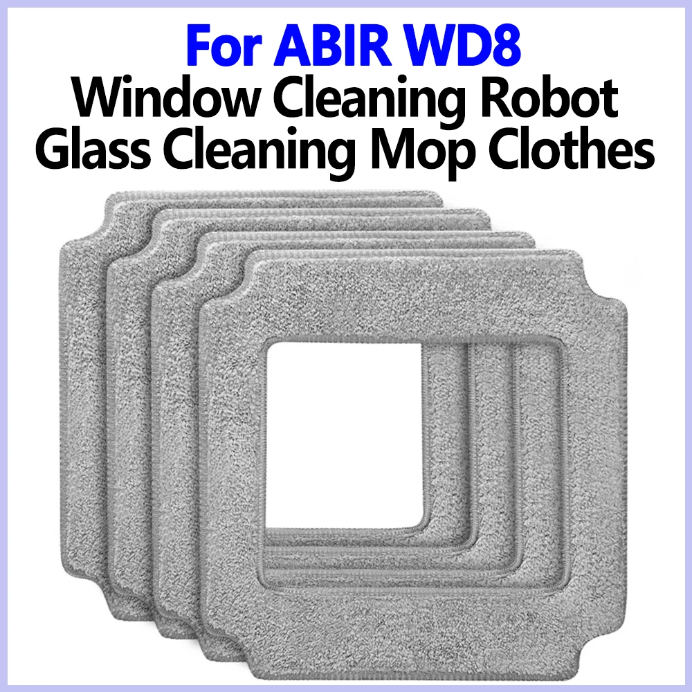 21x21cm Glass Cleaning Mops For ABIR WD8 Window Cleaner Robot,Reusable Washable Clothes Rags for Washing Windows Glass Thick Mop