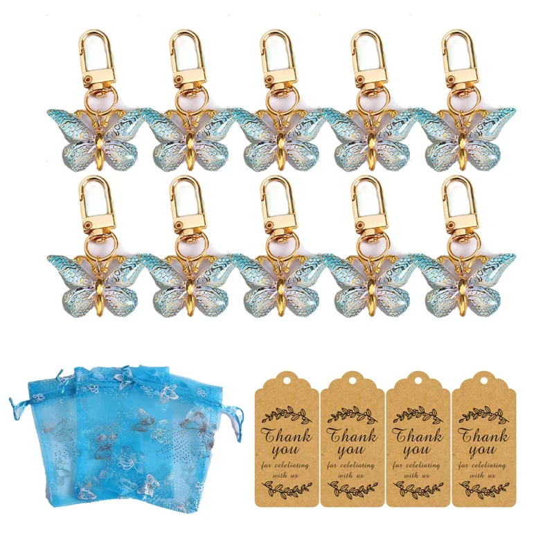 30pcs Acrylic Butterfly Keychain Gift Set Wedding Favors Bridesmaid Gift Souvenirs Exquisite Party Favors Birthday Party Gifts