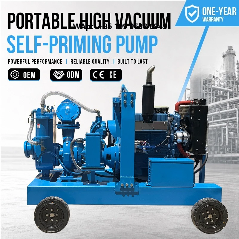 6 Inch Large Flow High Pressure Centrifugal Transfer  Engine High Vacuum Self-Priming Sewage Water Pump for Mining
