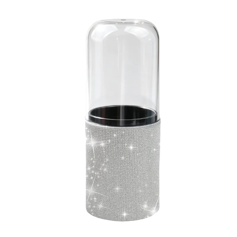 Rhinestone Makeup Brush Storage Bucket Portable Large Capacity Cosmetic Brush Organizer Pen Holder Multifunctional