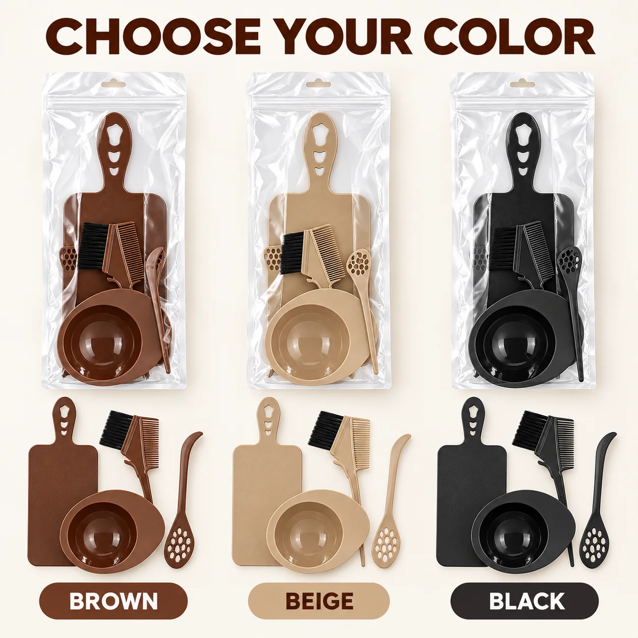 DIY Hair Coloring Tool Set Professional Hairdye Kit with Board Brush Bowl Stirrer Home Salon Bleaching Dyeing Styling Tools