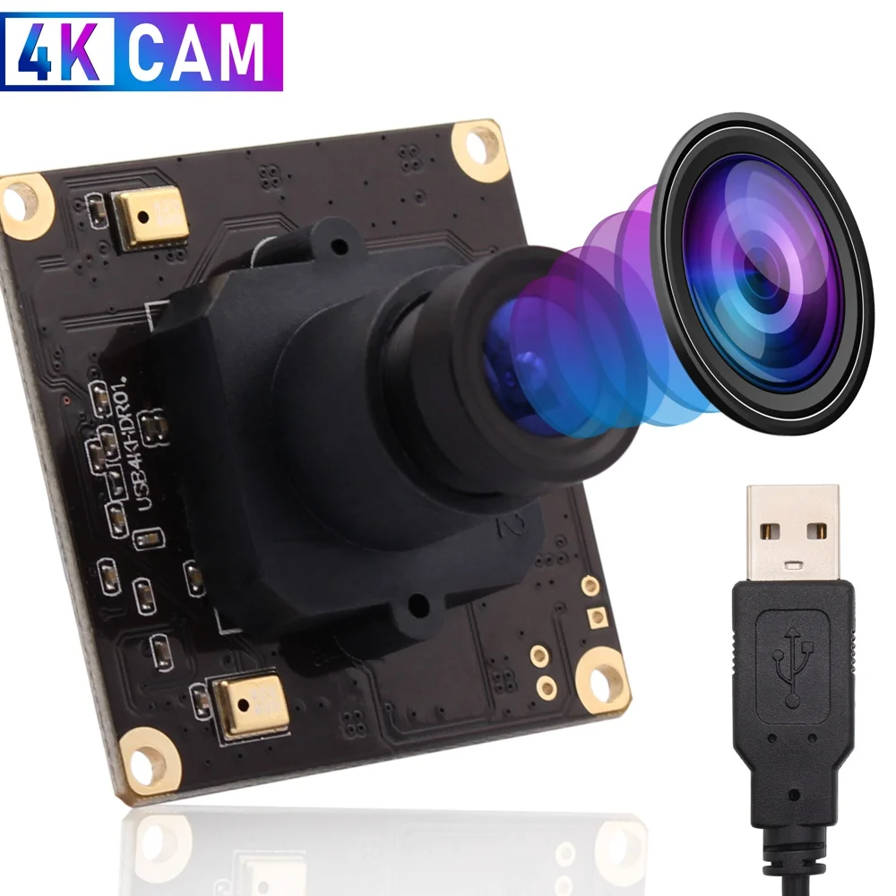 ELP 4K HDR USB Camera Module Record Sound IMX317 Mini 4K 30FPS Industrial USB Webcam Video Surveillance Lightburn RGB Camera UVC