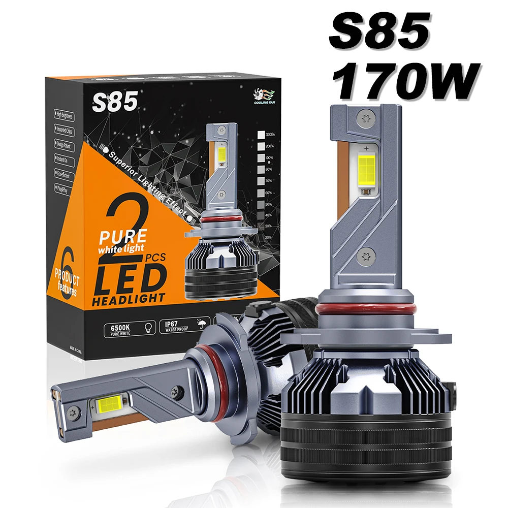 K5C Upgraded Version S85 9005 9006 HB3 HB4 H4 H7 H1 H11 H8 LED Bulbs Car Headlights 170W Canbus Ultra-High Quality Super Bright