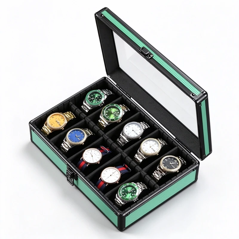 1/2/3/5/10 Slots Aluminum Alloy Watch Organizer New Watch Case Storage Box Gold Watch Storage Box Travel Gift Box Watch Display