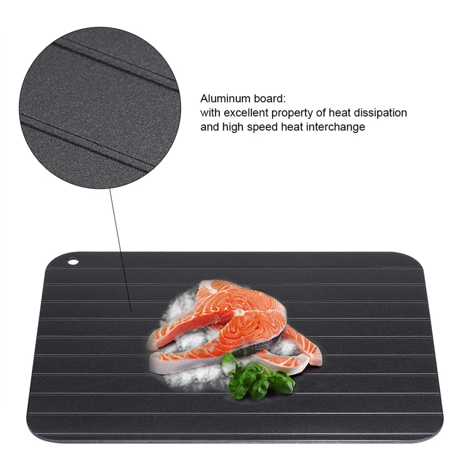 C2 Metal Aluminum Fast Safe Thawing Food Meat Defrosting Thawing Tray Plate Kitchen Gadget Food Meat Seafood Fast Thawing Plate