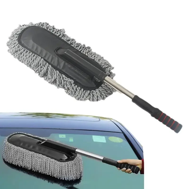 Car Washing Mop Telescopic Handle Dust Remover Wax Brush Microfiber Car Duster Cleaning Brush Soft Duster Brushes for auto Clean
