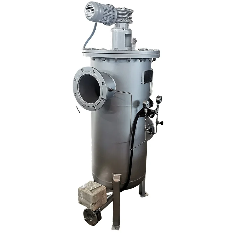 New DN100 Fully Automatic Vertical Self-cleaning Brush Filter S304 Stainless Steel PLC Touch Screen Differential Pressure