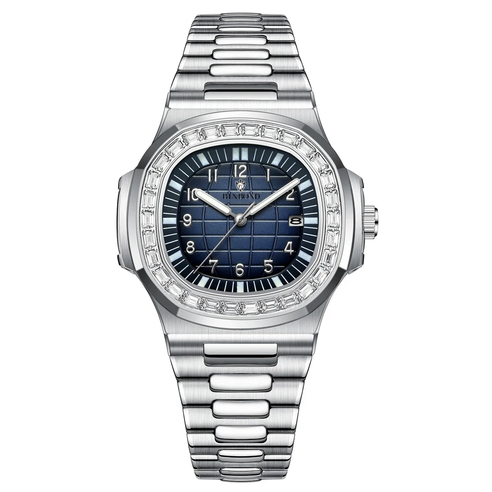 High Quality Luxury Brand Mens Automatic Watches For Man Diamond Men Digital Watch New Fashion Quartz Wristwatches Clock Gifts