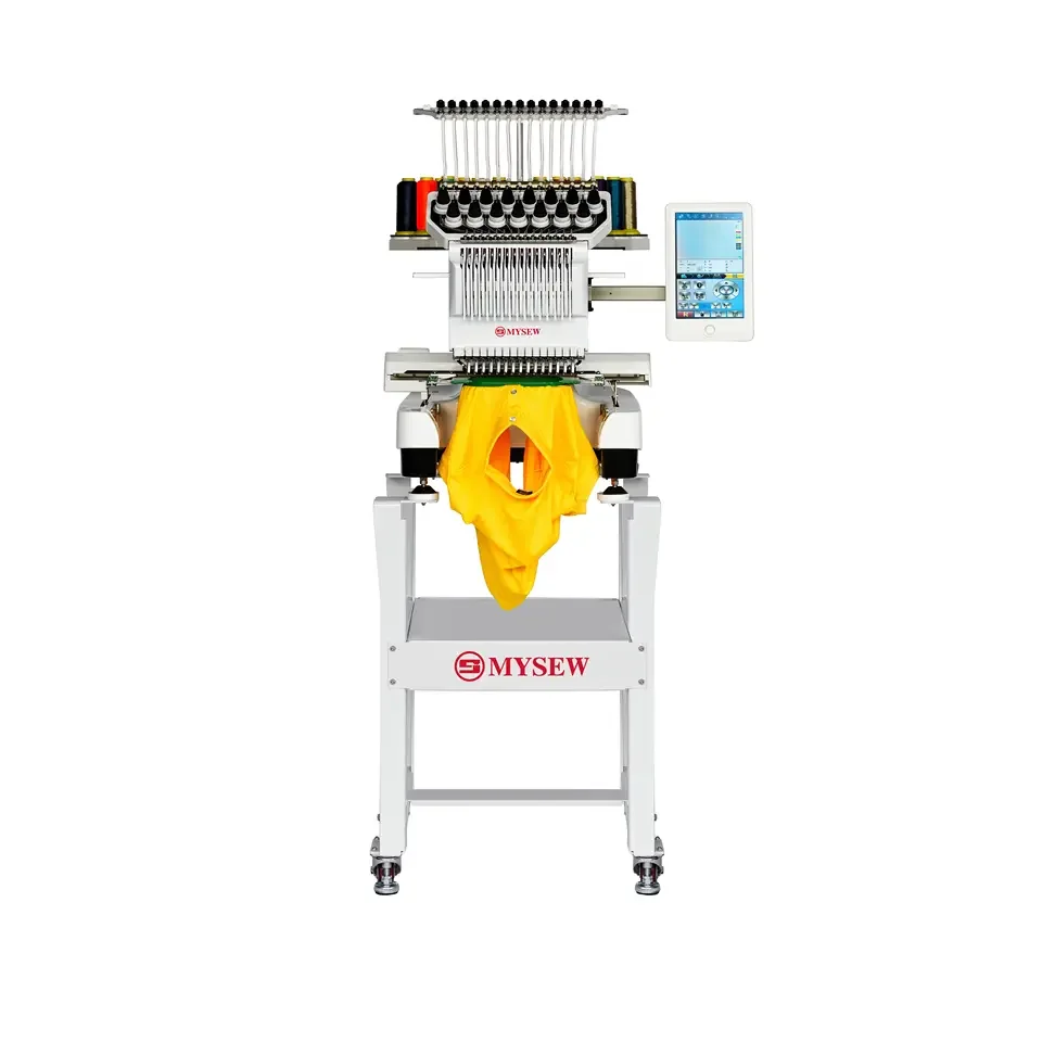 MYSEW MFS 1500 Automatic Computerized High Quality Industrial Single Head 15  s Multi-Function Embroidery Machine
