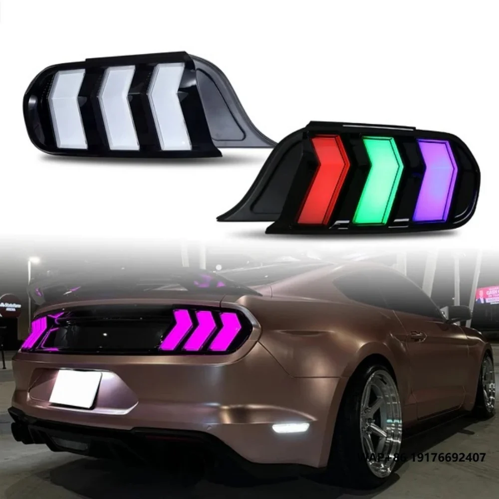 LED Tail Lights RGB Colorful Rear Lamp Dynamic Sequence signal  for Ford Mustang 2015-2023 DRL