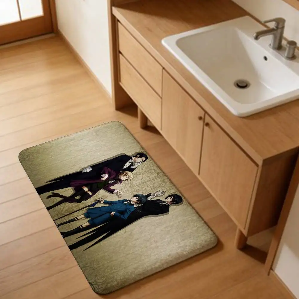 Anime Black Butler Door Mat Washable Non-Slip Living Room Sofa Chairs Area Mat Kitchen Doormat Area Rug