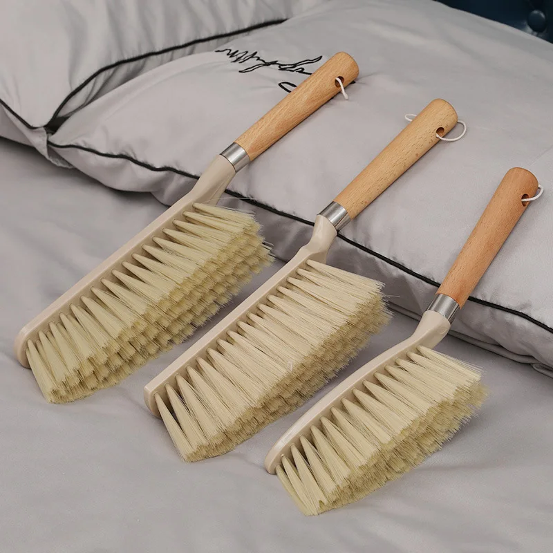 HeMu Wooden Long Handle Bed Brush – Soft Bristle Dust Brush for Bed, Sofa, Carpet & Furniture – Multipurpose Home Cleaning Tool