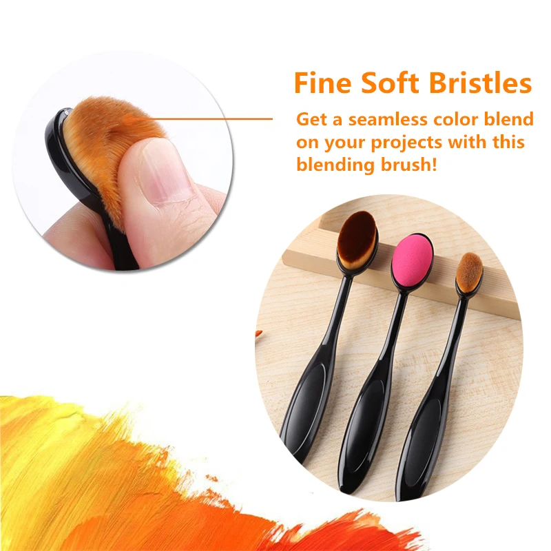 Craft Ink Blending Brushes Drawing Painting Makeup Brushes Scrapbooking Card Plastic Stencil Used Fine Soft Bristles DIY Tool