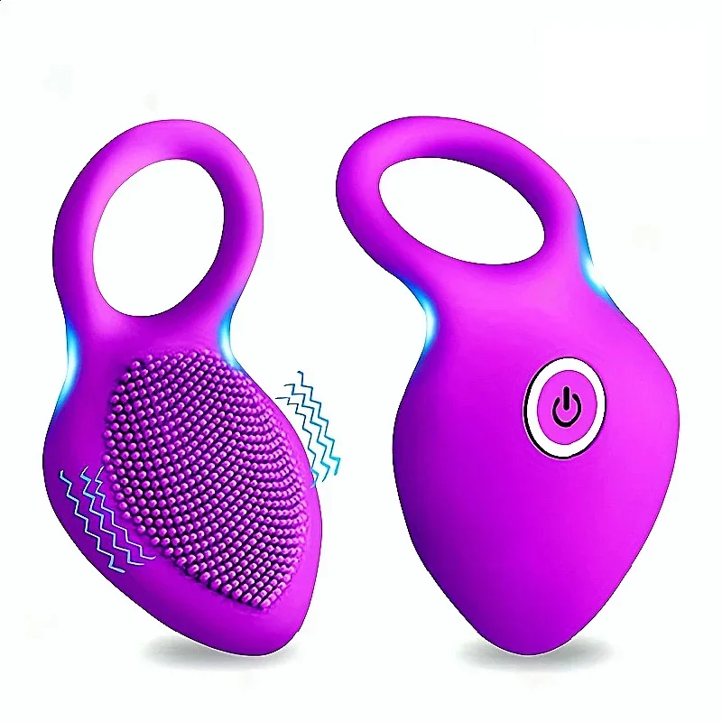 Vibrating Penis Ring Rechargeable Silicone Stretchy Penis Rings With 10 Vibration Modes Delay Ejaculation Couples Sex Toys