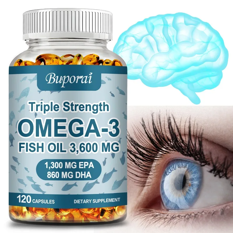 Omega 3 Fish Oil - Supports Eye, Brain and Joint Health, Relieves Fatigue, Boosts Immunity and Promotes Energy Production