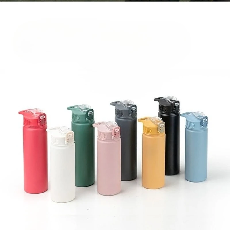 600/750ml Vacuum Insulated Stainless Steel Bottle with Straw Leakproof Sports Car Tumbler Hot & Cold Retention