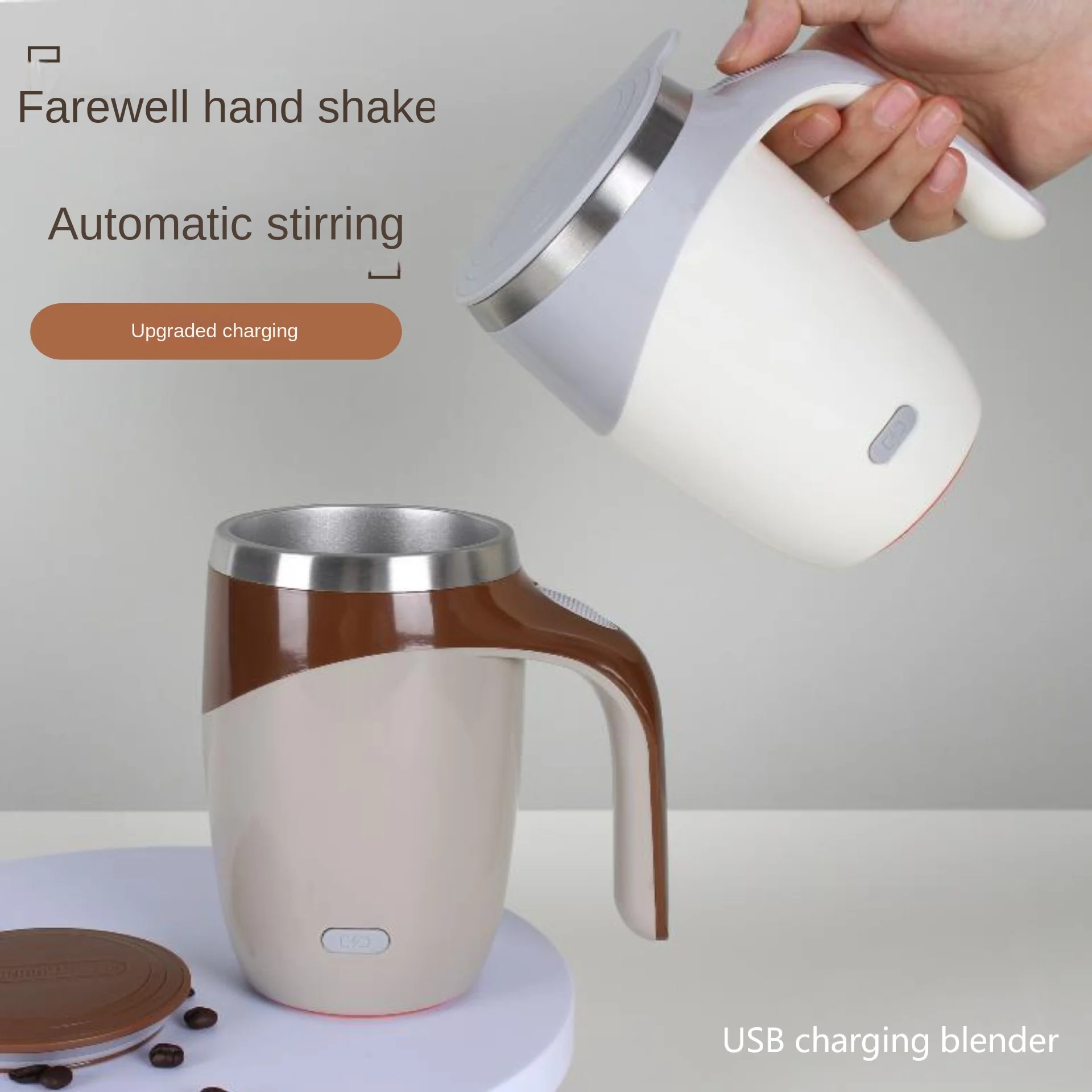 Automatic Self Stirring Mugs Stainless Steel Coffee Mixing Cup Portable USB Electric Blender Smart Mixer Thermal Cup Home Office