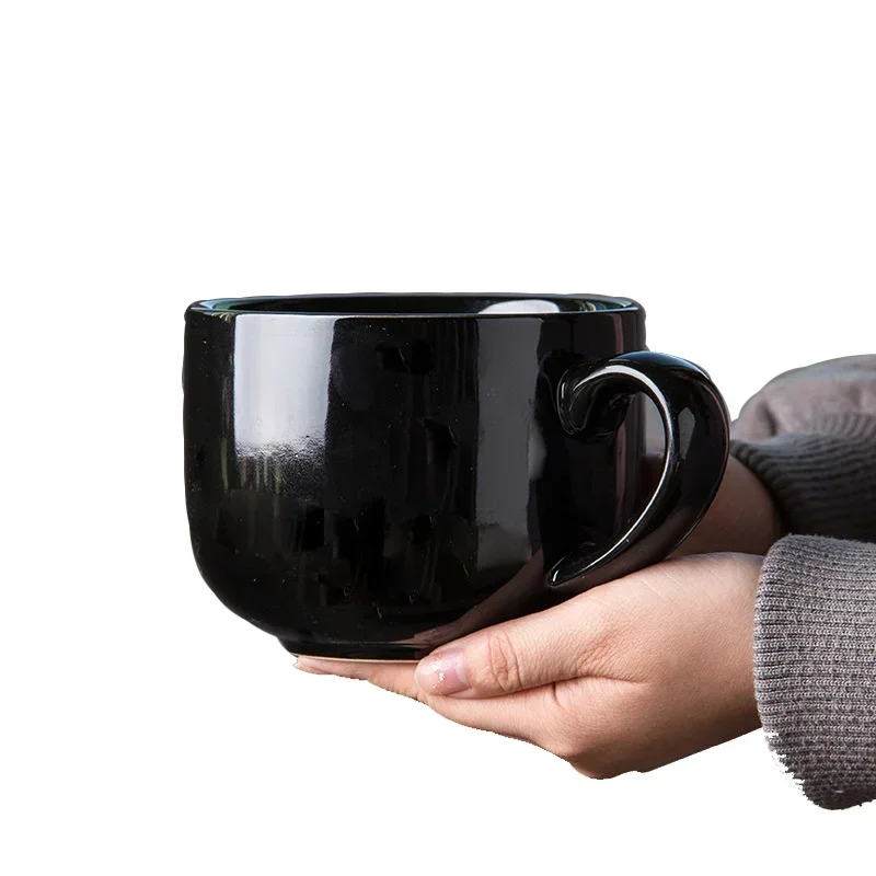 Large Capacity 750ml Ceramic Coffee Mug With Spoon Breakfast Oatmeal Milk Tea Cup Instant Noodles Bowl Gifts For Your Friends