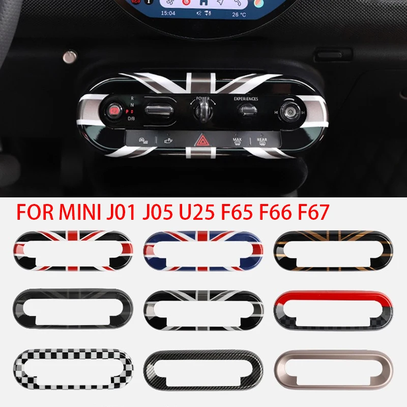 Car Central Control Button Frame Sticker For Mini Countryman J01 J05 U25 F65 F66 F67 Cooper S E SE EV 2024-2025 Auto Accessories