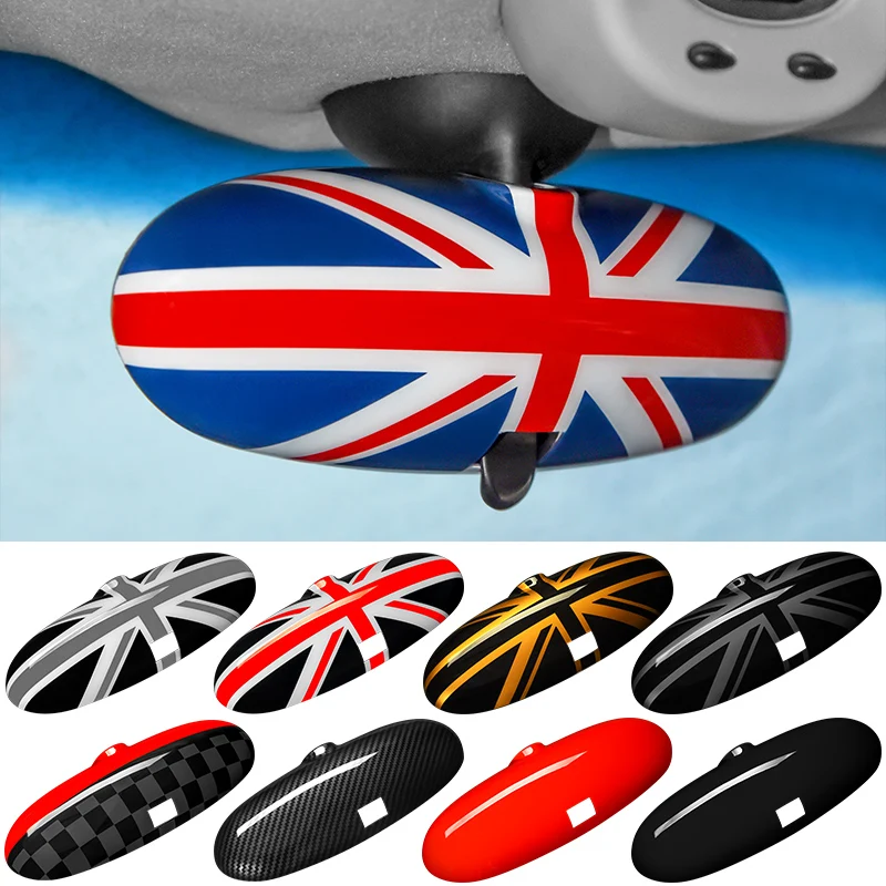 Car Rear View Mirror Protector Frame For Mini Cooper R50 R52 R53 Center Console Accessories Interior Rearview Decor Cover Case