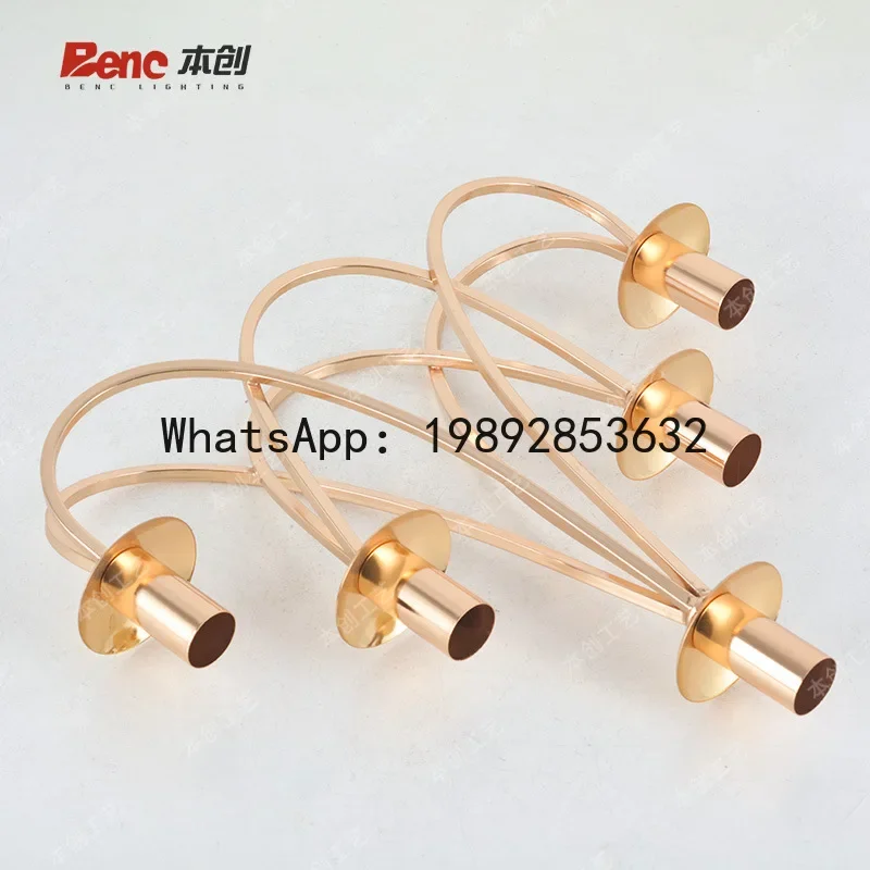 x-14 simple creative metal candlelight dinner props light luxury line five decorative candle holders - 2pcs