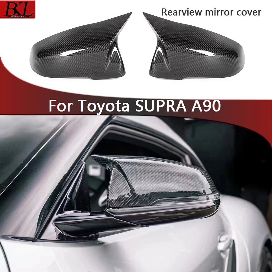 For Toyota SUPRA A90 Upgrade Shells Rearview Cap Real Carbon fiber rear view mirror case cover Body Kit