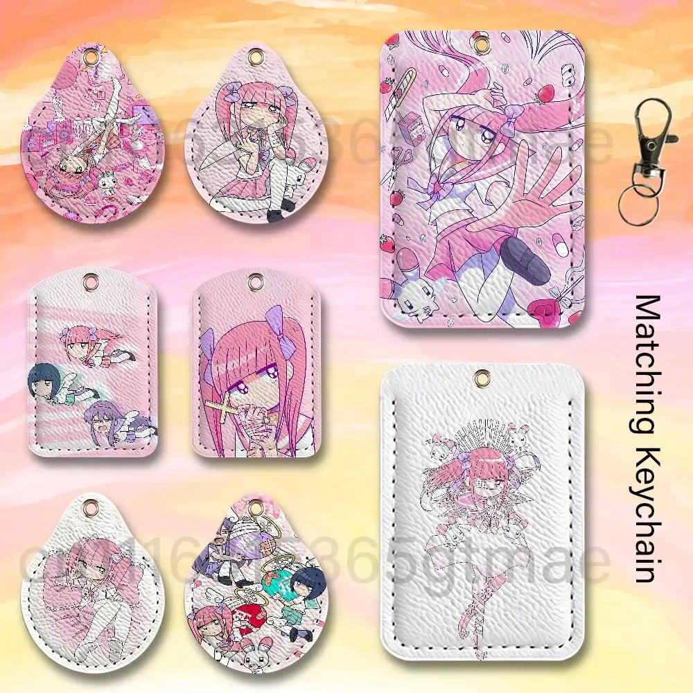 kawaii M-Menhera C-Chan Girl Custom Access Card For Air Tag Case Leather Card Holder Transportation Card Case Gifts