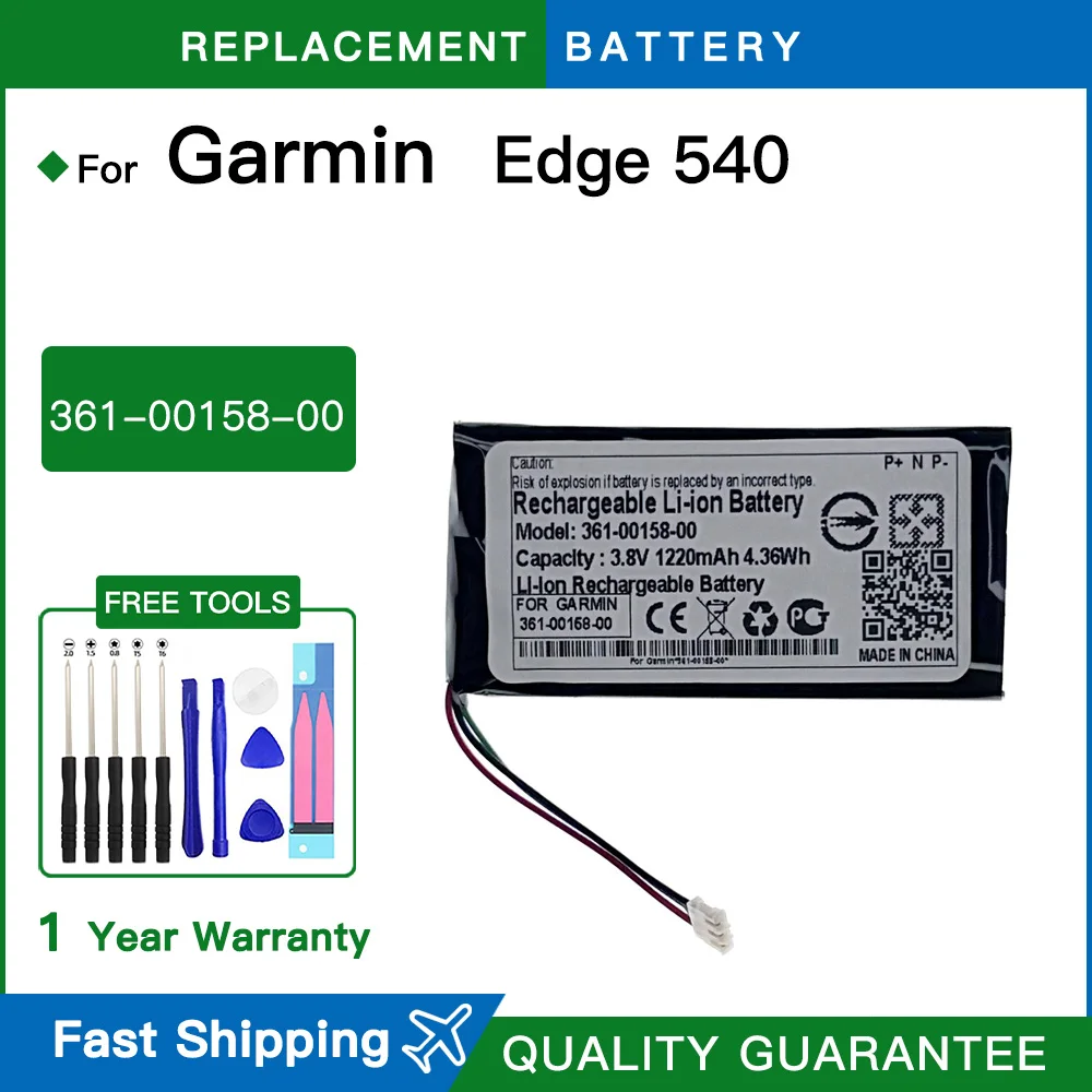 Replacement Battery 361-00158-00  Watch Battery For Garmin Edge 540 1300mAh High Capacity Batteries +free Tools