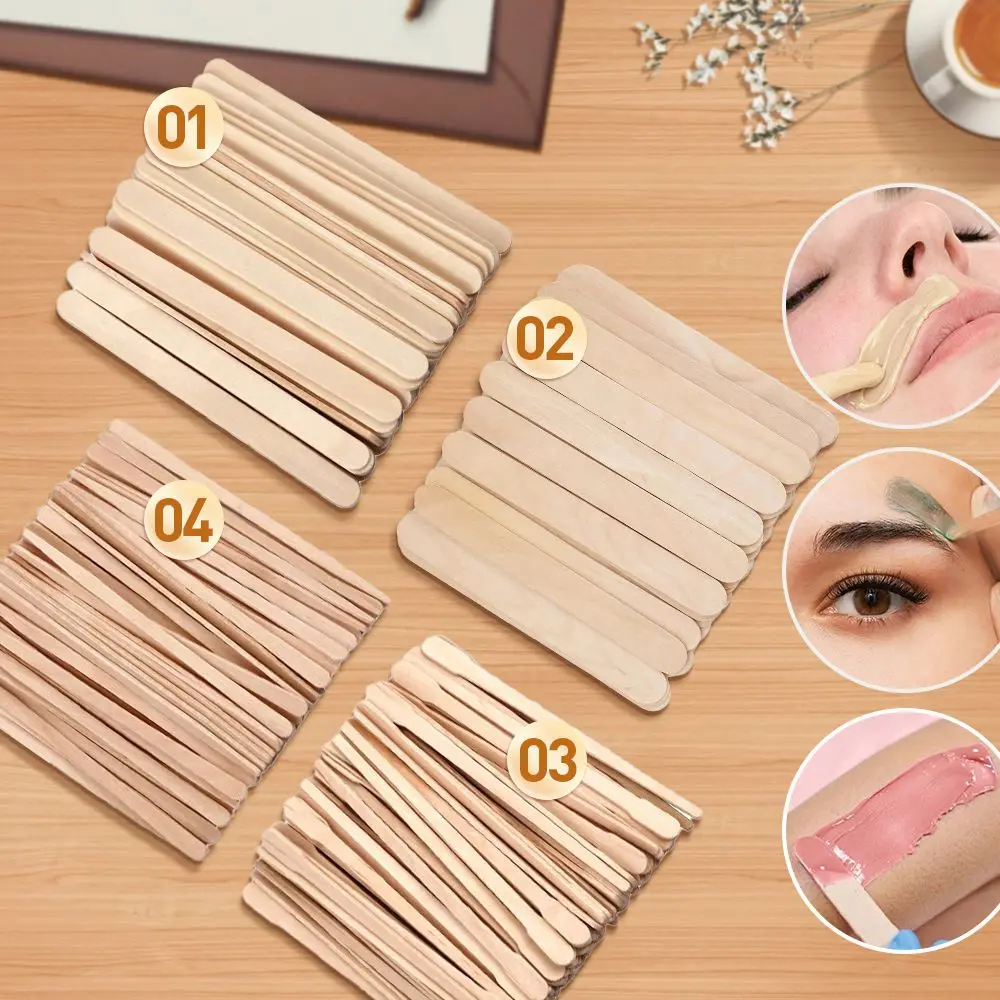 500/200/100Pcs Wooden Hair Removal Stick Face Wax Sticks Depilation Spatula Body Applicator Smooth Tongue Depressor Beauty Tools