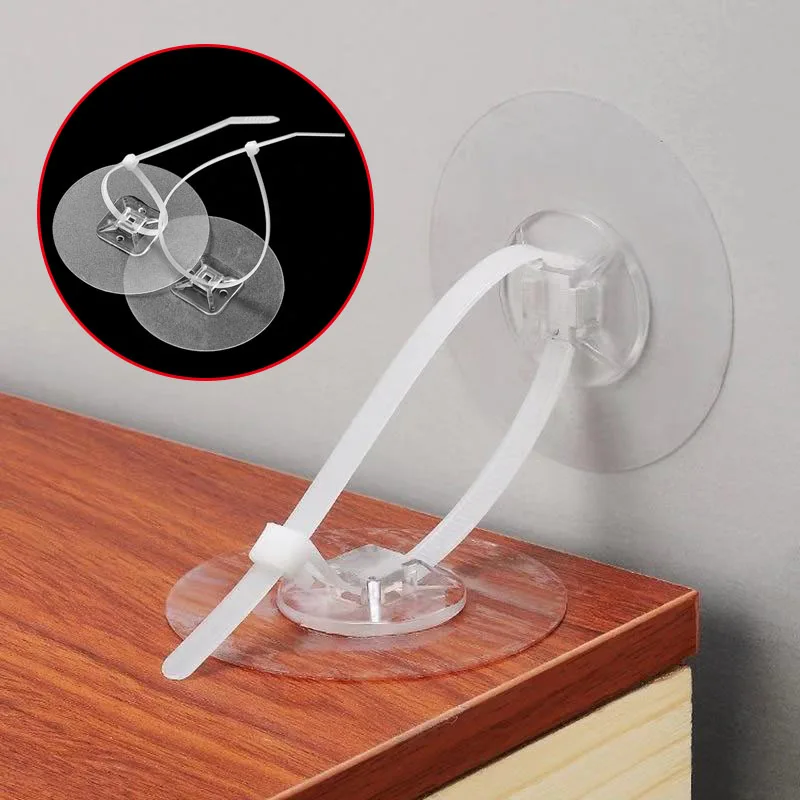 Punch-Free Child Protection Cabinet, Anti-Falling Frame Holder, Cable Holder, Tie Line, Non-Marking, Strong Patch, Fixed Hook