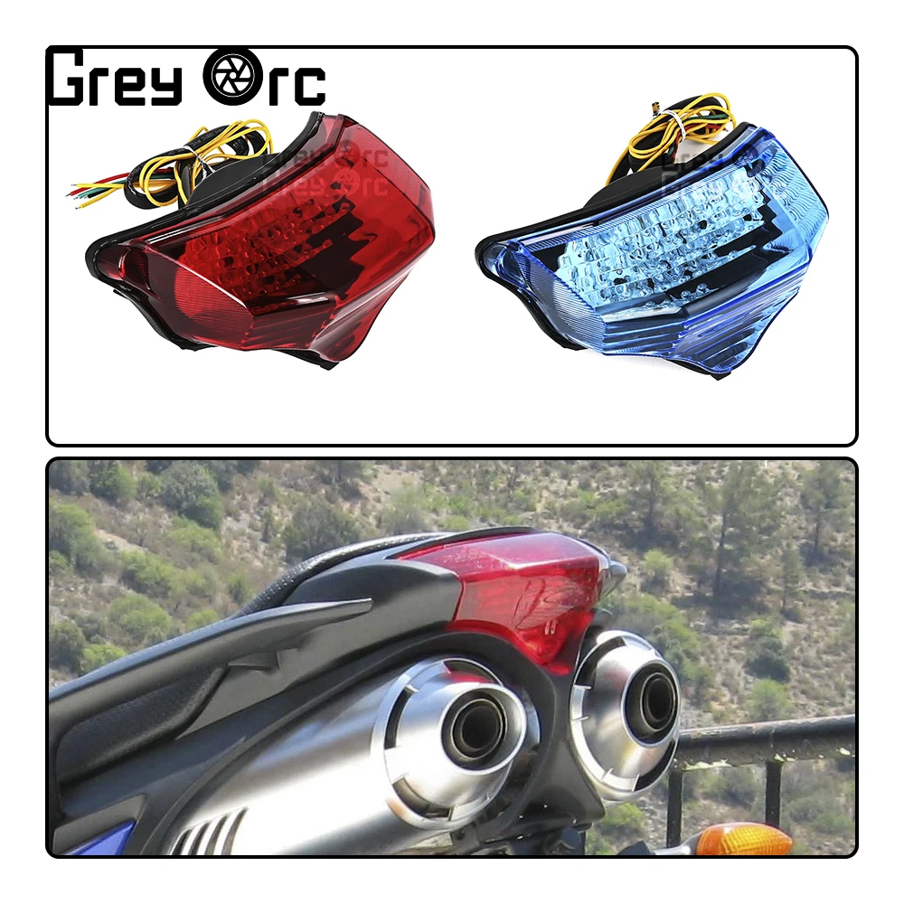 Motorcycle Rear LED Tail Light Brake Turn Signals For Yamaha FZ-600 FZ600 FZ6 2004-2008 Integrated Tailight Flasher Lamp