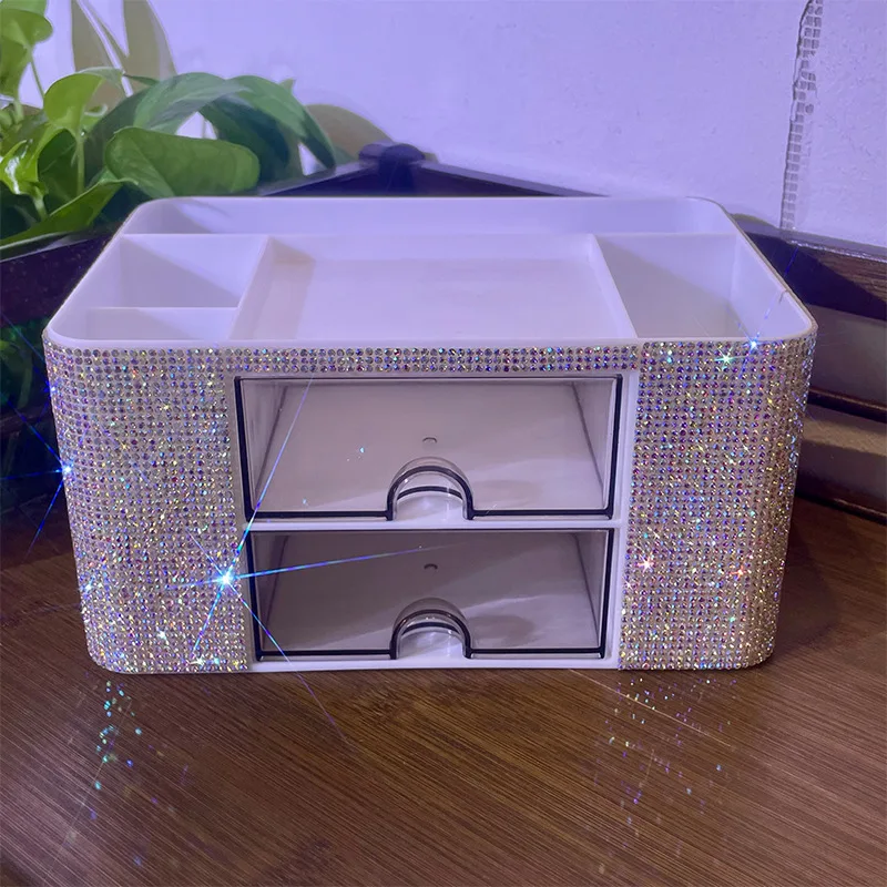 The Water Diamond Storage Box Features A High Aesthetic Level And A Light Luxury Cosmetic Storage Setting With Diamonds