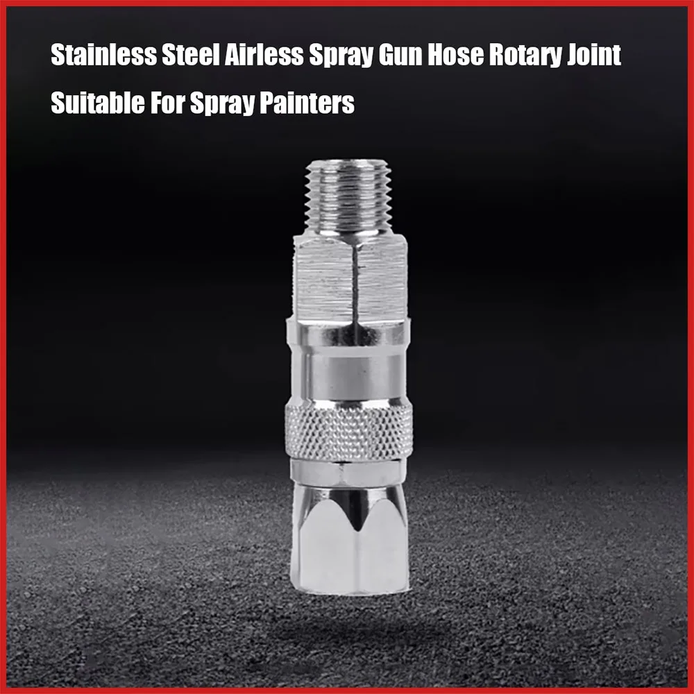 1/4 3/8-Inch Stainless Steel Universal Airless High Pressure Spray Gun High Quality Hose Swivel Joint for Paint Sprayers ﻿