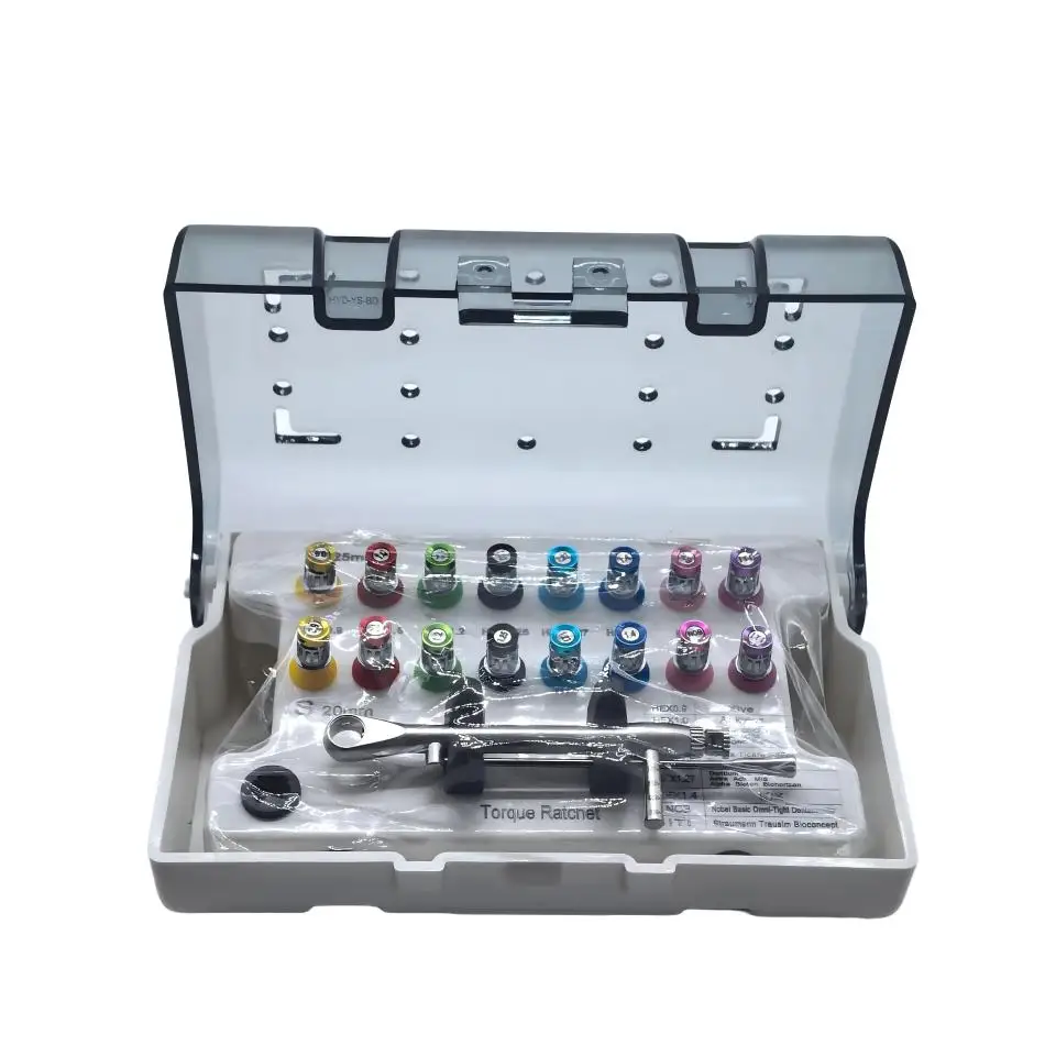 1Set 10-70NCM Dental Implant Universal Screwdriver Set Torque Ratchet Wrench Driver Box Kit Surgery Clinic Care Tool
