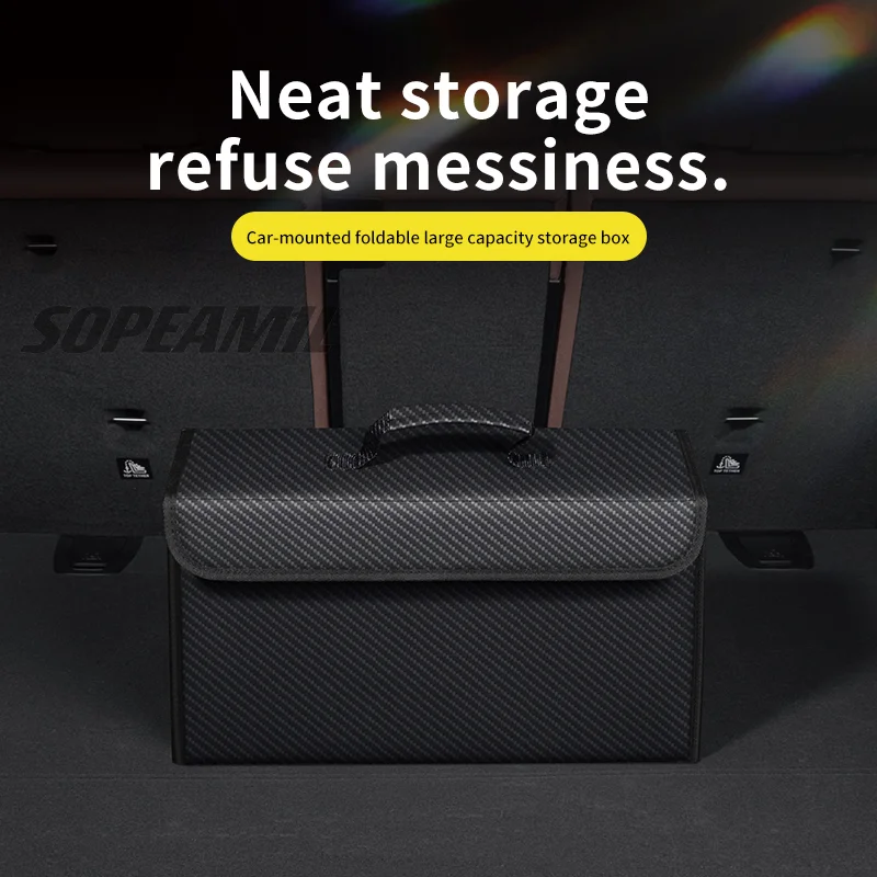 Car Trunk Leather Storage Box Foldable Stowing Tidying Bag For SEAT Leon Ibiza FR 2 Ateca Arona Exeo Arosa Tarraco Mii