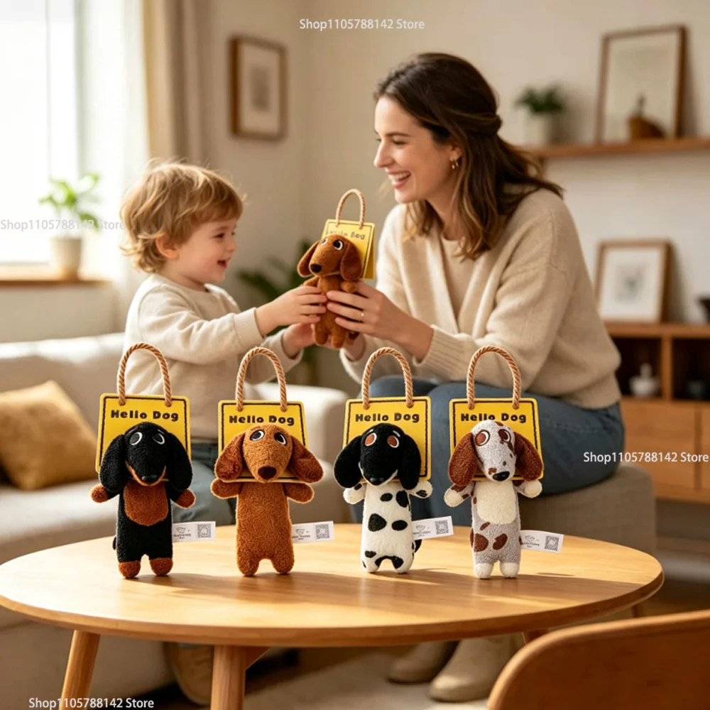 Cute Mini Puppy Hanging,for Pet Lovers And Friends Funny Dachshund Plush Bag Pendant Soft Sausage Dog Backpack Charm Gift