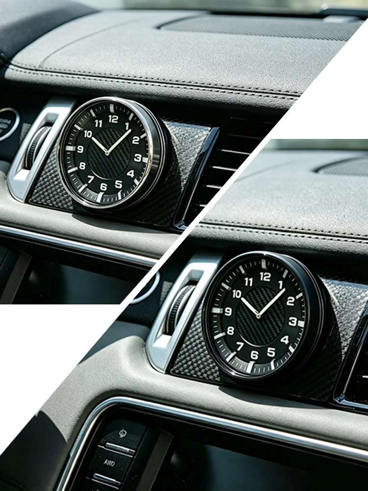 FLEYE Auto Clock Car Watch On-Board Clock   for Car Styling  Car Accessories  Ornament  Chrome Plated  Metal Frame  Carbon Fib