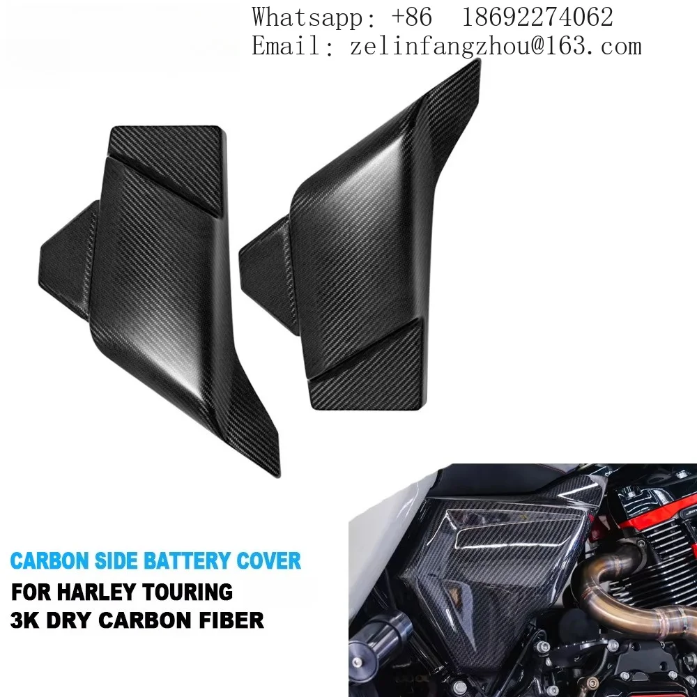 AKOSO Carbon Fiber Side Covers Battery Covers for Harley Davidson Touring Road Glide Street Glide 2024 2025 Set