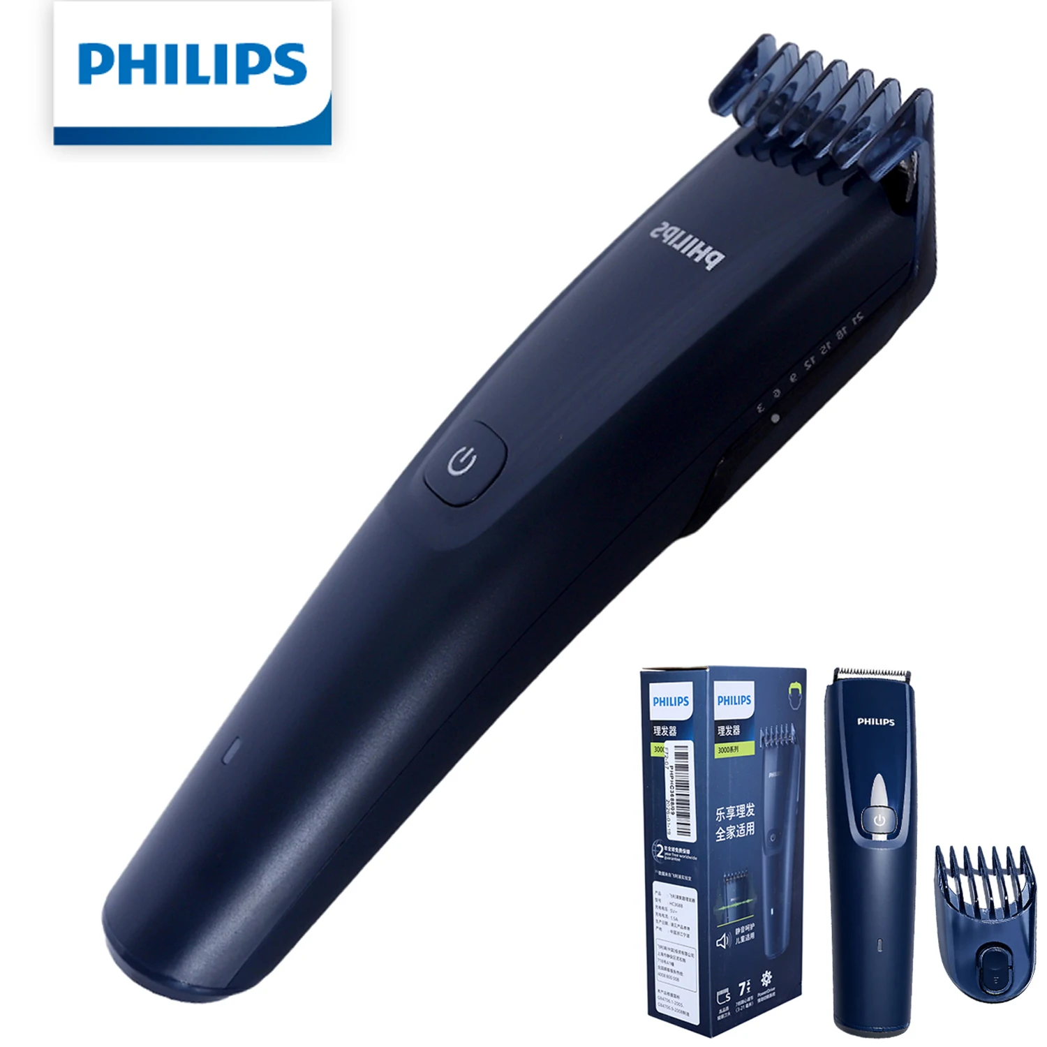 Philips Hair Clipper for Men Kids HC3688 Low Noise USB Charging Cordless Electric Cutting Trimmer Machine Home Hairdresser Tool