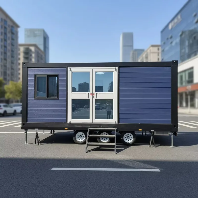 Heavy Duty Mobile Office Trailer Prefab Container Worksite Portable Modular Cabin Custom